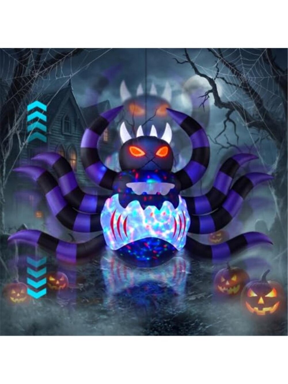 Halloween Animatronics Up/Down Auto-Motion Inflatable Spider Decorations